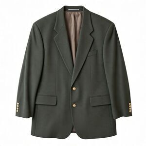 BOSS Hugo Boss & Loro Piana “Apollon” Cashmere Wool Blazer Gold Button Green 42R